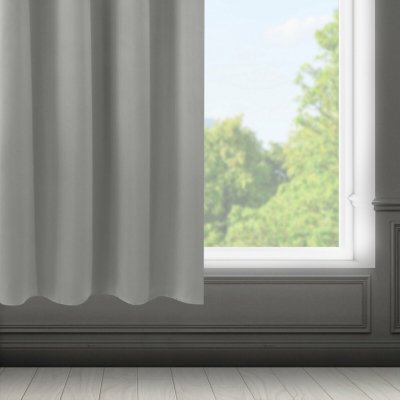 EUROFIRANY ZATEMŇOVACÍ ZÁVĚS NA KROUŽCÍCH LOGAN 140X175 CM ŠEDÁ – Hledejceny.cz