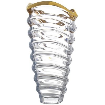 BOHEMIA PRESTIGE KŘISTÁLOVÁ VÁZA BOHEMIA PRESTIGE WAVE GOLD 340MM – Hledejceny.cz