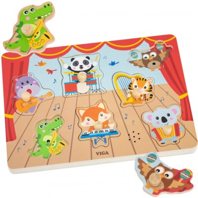Viga puzzle hrající zvířata – Hledejceny.cz