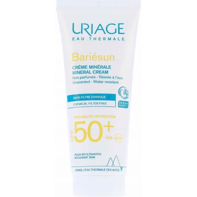 Uriage Bariésun minerální ochranný krém na obličej a tělo Chemical Filter-Free Fragrance-Free Oil-Free Water Resistant Hypoallergenic SPF50+ 100 ml