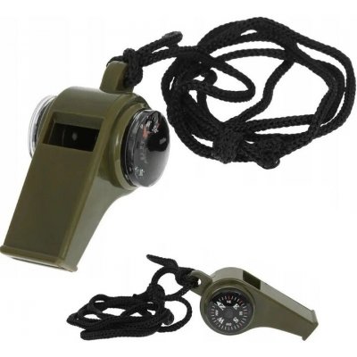 MIL-TEC Píšťalka plastová s kompasem teploměrem a šnůrkou – Hledejceny.cz