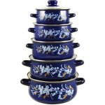 TIDAL Smaltované hrnce KVÍTKY, 1/1,5/2/3/4L, 10ks, modré, TD-9973 – Sleviste.cz