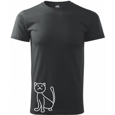 Kočka kouká Klasické pánské triko černá