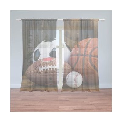 Sablio Záclony Sportovní míče: 2ks 150x250cm – Hledejceny.cz