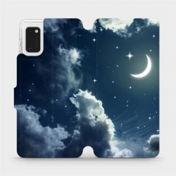 Pouzdro Mobiwear Parádní flip Samsung Galaxy A41 - V145P - Noční obloha s měsícem
