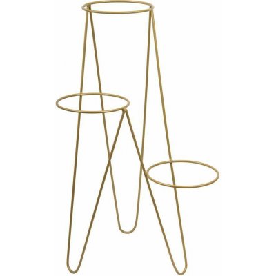 HowHomely STOJAN NA KVĚTINÁČ TRIPOD 95x45x24 cm ZLATÁ – Zboží Dáma