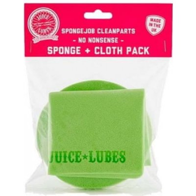 Juice Lubes SpongeJob CleanParts, Sponge and Cloth Pack - houbička a hadřík