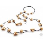 Kouzlo bižuterie dřevěné korále krásně dlouhé přírodní S0135 – Zboží Dáma