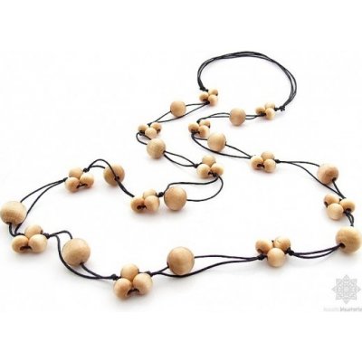 Kouzlo bižuterie dřevěné korále krásně dlouhé přírodní S0135 – Zboží Dáma