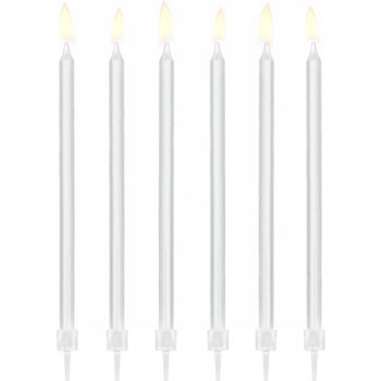 PartyDeco Dortové svíčky bílé