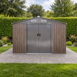 BestBerg BBSH-1208WT 10,1 m² 389 x 260 x 202 cm bílé dřevo/taupe – Zboží Mobilmania