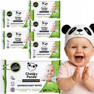 Cheeky Panda dětské vlhčené bambusové ubrousky 100% rozložitelné 64 ks – Zboží Dáma
