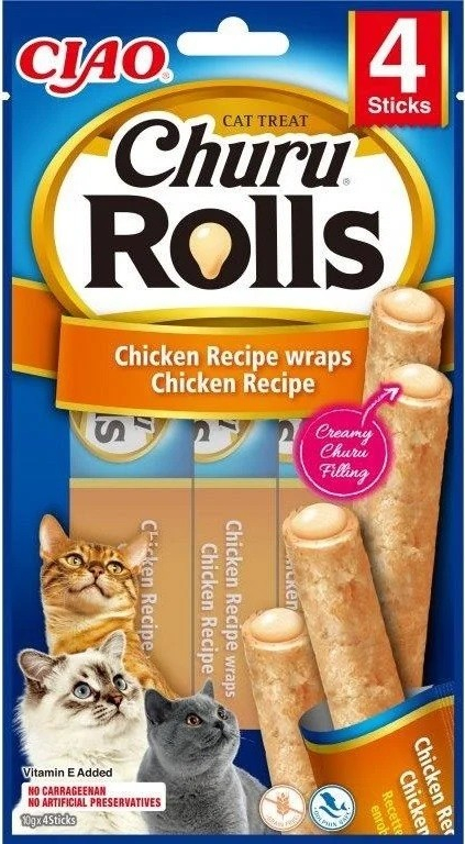 Churu Cat Rolls Chicken wraps&Chicken cream 4 x 10 g