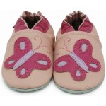 Carozoo kožené capáčky s koženou podrážkou růžový motýlek růžová – Sleviste.cz