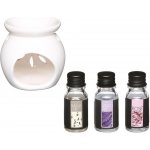 DekorStyle Aroma lampa bílá + 3 ks květinové oleje – Hledejceny.cz