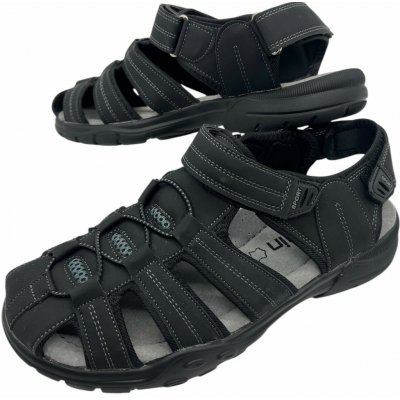 Cabin oánské černé sandály s uzavřenou špičkou a odepínacím páskem černé – Zboží Dáma