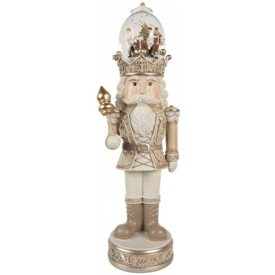 Clayre & Eef Clayre & Eef Béžová dekorace Louskáček Nutcracker s LED světýlky - 14*14*49 cm / 3*AA – Hledejceny.cz