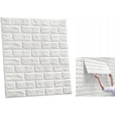 3D Samolepící tapeta/panel 77 cm x 70 cm - Imitace bílá cihla - ➡️ SLEVA 20% - 10 kusů