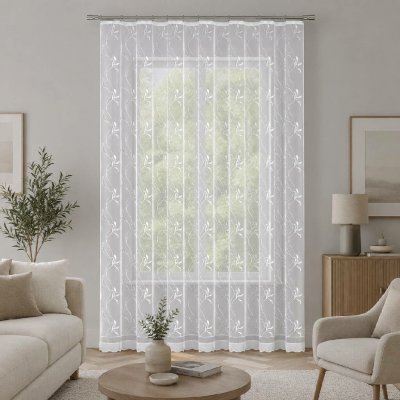 Dekorační žakárová záclona s řasící páskou TAMARA 250 bílá 200x250 cm MyBestHome – Hledejceny.cz