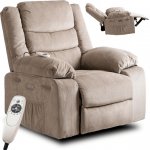 JAKS Masážní křeslo látka Jasper béžové – Sleviste.cz