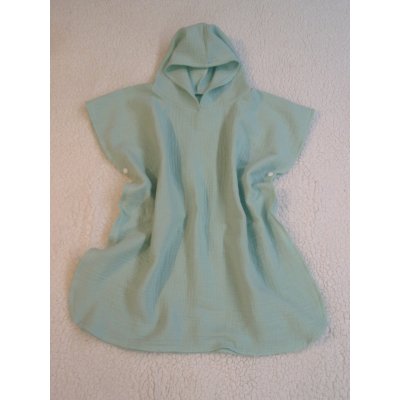 Pro útulný domov Dětské pončo s kapucí Mušelínové mentolové – Zboží Dáma