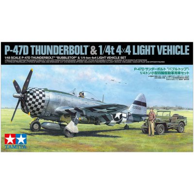 Tamiya P 47D Thunderbolt Bubbletop & Ton 4x4 Light Vehicle Set1:4 1:48 – Hledejceny.cz