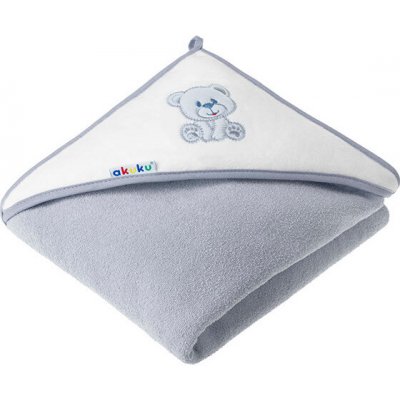 Akuku Froté osuška s kapucí 100x100cm šedý medvídek – Zboží Dáma Akuku Froté osuška s kapucí 100x100cm šedý medvídek – Zboží Dáma