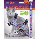 COBBYS PET Postroj pro kočky s vodítkem hrudník 30 - 45 cm x 1 cm vodítko 120 cm x 1 cm – Zboží Dáma