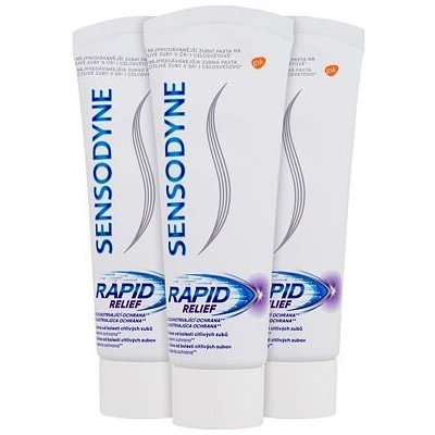 Sensodyne Rapid Relief Trio pro rychlou úlevu od bolesti citlivých zubů 3 x 75 ml – Zbozi.Blesk.cz