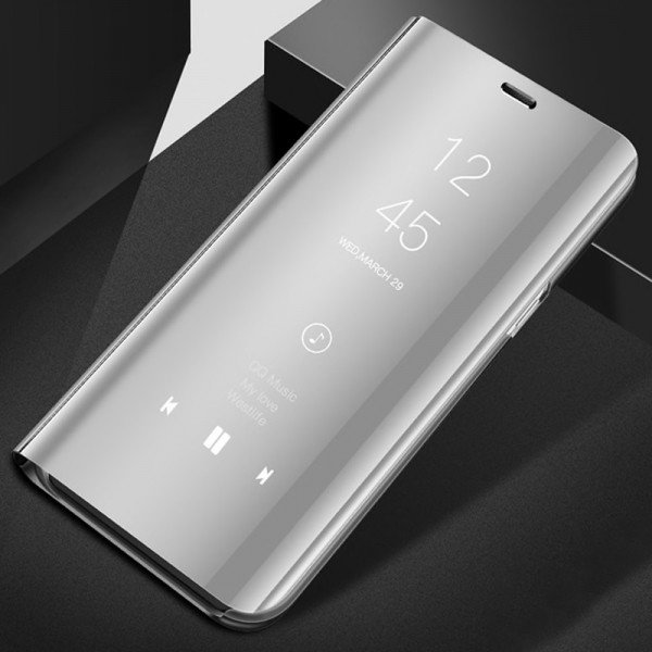 Pouzdro a kryt na mobilní telefon Pouzdro SES Zrdcadlové plastové flip Xiaomi Redmi Note 8T - stříbrné