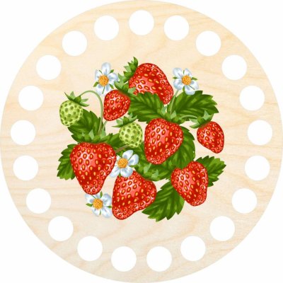 Woody Crafts Podtácek 10 cm, Jahody – Sleviste.cz