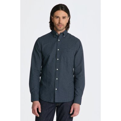 Gant košile reg Tattersall Oxford shirt modrá – Zboží Mobilmania