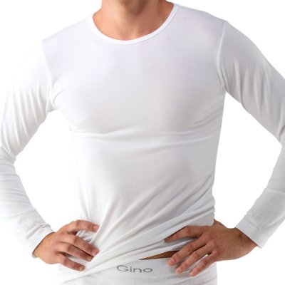 EcoBamboo triko dlouhým rukávem bílá