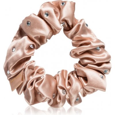 Crystallove Crystalized Silk Scrunchie hedvábná gumička do vlasů barva Rose Gold 1 ks