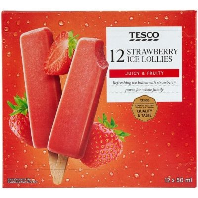 Tesco Mražený krém vodový jahodový 12 x 50ml – Zboží Mobilmania