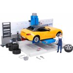 Bruder 62110 BWORLD Autodílna herní set s mechanikem a autem – Sleviste.cz