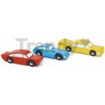 Tender Leaf Toys Dřevěná sportovní auta Retro Cars červené modré a žluté – Sleviste.cz