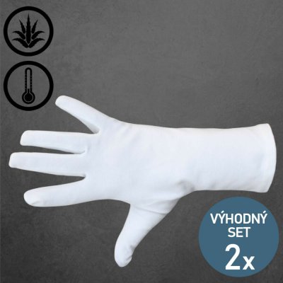 Knitva dámské bavlněné rukavice s Aloe Vera 2 páry bílé – Zboží Dáma