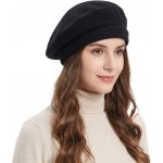 Fiebig Headwear since 1903 Vlněna černá čepice volnější střih – Hledejceny.cz