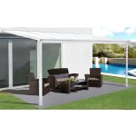 Lanit Plast hliníková pergola WALL 33 bílá + čirý PC – Sleviste.cz