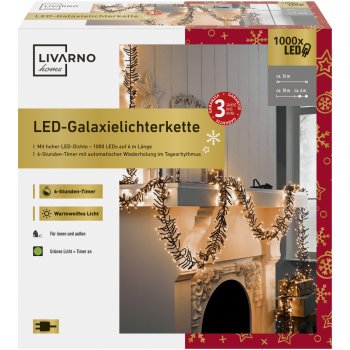 LIVARNO home Světelný LED řetěz 1000 LED světelný řetěz Galaxie teplé bílé světlo