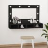 Koupelnový nábytek Nábytek XL Zrcadlová skříňka s LED černá 90 x 31,5 x 62 cm