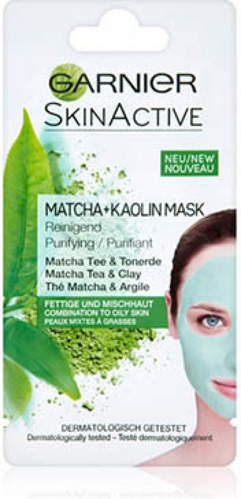 Garnier Skin Active Matcha + Kaolin Mask čistící kaolinová pleťová maska 8  ml | Srovnanicen.cz