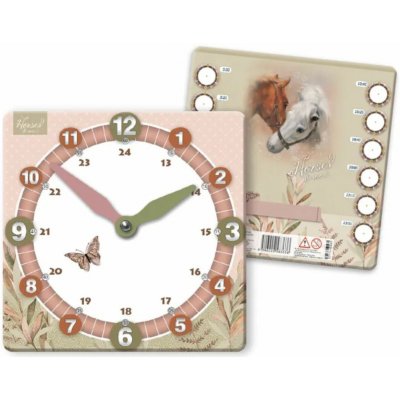 Papírové hodiny, procvičovací, KONĚ, 21 cm, 1 kus – Sleviste.cz