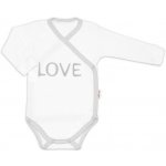 Baby Nellys Body dlouhý rukáv Love zapínání bokem bílé – Zboží Dáma