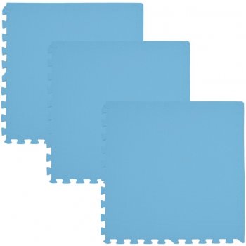 Divio Pěnový koberec MAXI COLOR 3 ks 62x62x1 cm modrý