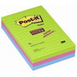 Bloček samolepicí 3M Post-it 660, 101x152 mm, linkovaný, Rainbow, 3x90 lístků – Hledejceny.cz