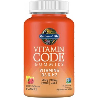 Garden of Life Vitamin Code Vitamín D3 a K2 Malina citron medvídci 45 ks – Hledejceny.cz