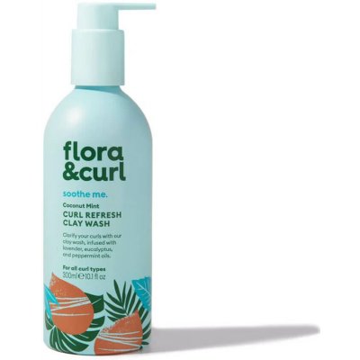 Flora & Curl Coconut Mint Curl Refresh Clay Wash Očistný jíl na kudrnaté vlasy 300 ml – Hledejceny.cz