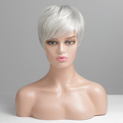 Bílá paruka z pravých a umělých vlasů Phoebe – Zboží Mobilmania